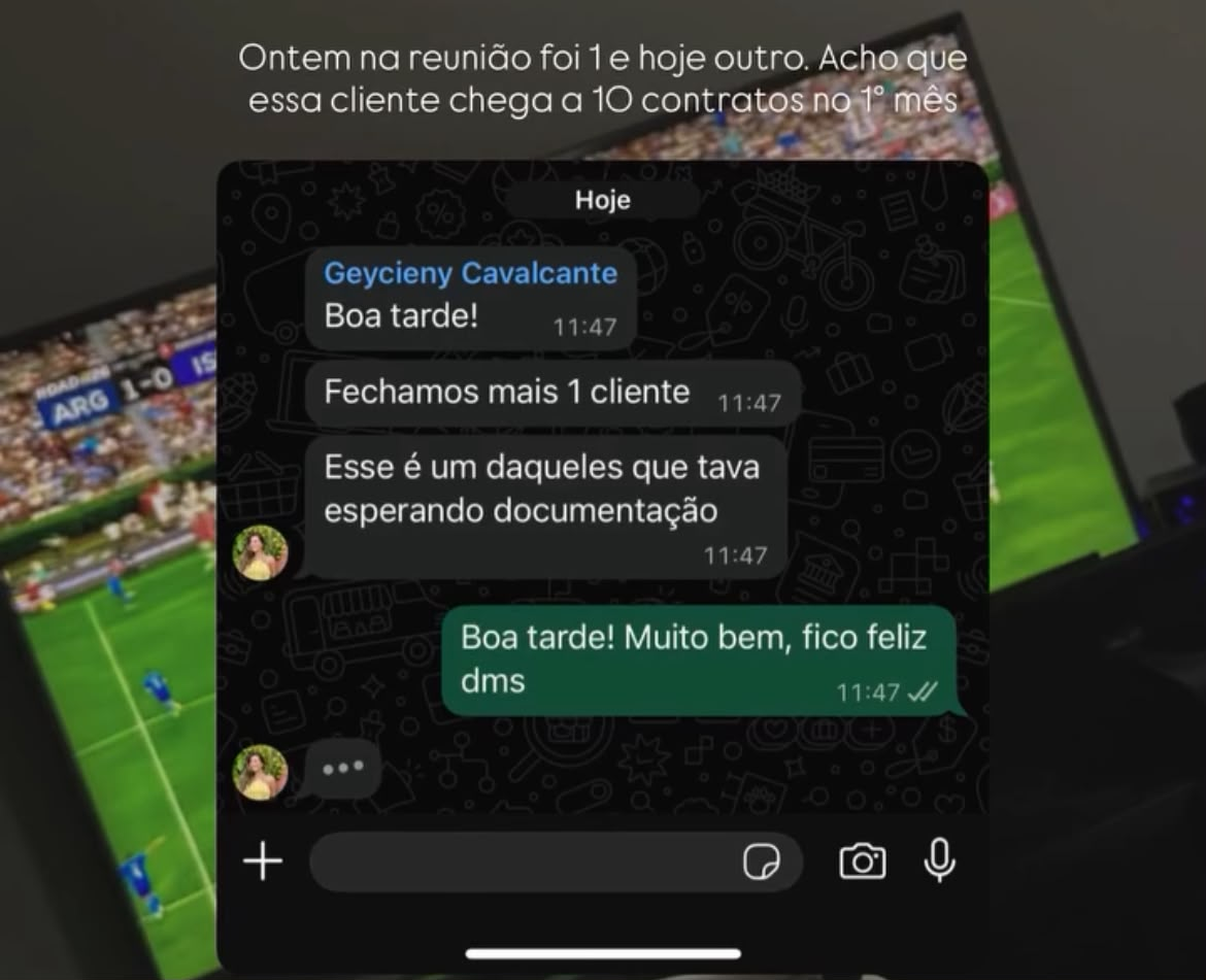 Geycieny informa: Fechamos mais 1 cliente. Esse é um daqueles que tava esperando documentação.